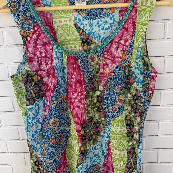 Alberto Makali Tops - Alberto Makali Crinkle Summer Tank Top Siz…